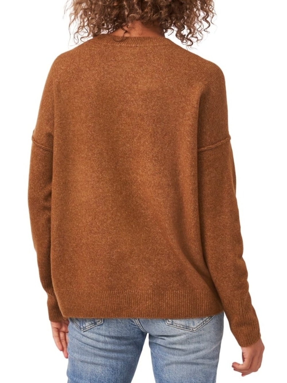 Vince Camuto Crewneck Sweater  Burnt Orange/Brown Sugar Sz XL - Picture 2 of 10